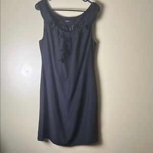 Tahari Black Sheath Mini Dress Scoop Neck Sleeveless, dressing ,feminine ,